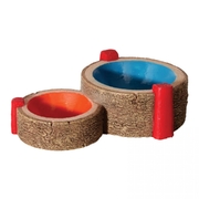 Hermit Crab Twin Round Bowls Blue/Orange