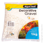 Aqua One Decorative Gravel 1kg White 7mm