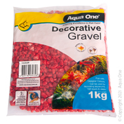Aqua One Decorative Gravel 1kg Scarlet Red 7mm